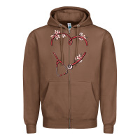 Chestnut custom heart stethoscope Zipper Hoodie - MaliasSmallBusiness