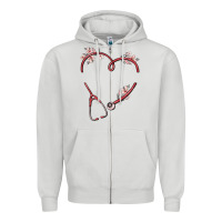 Dove Grey custom heart stethoscope Zipper Hoodie - MaliasSmallBusiness