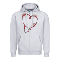 Heather Grey custom heart stethoscope Zipper Hoodie - MaliasSmallBusiness