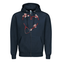 Navy custom heart stethoscope Zipper Hoodie - MaliasSmallBusiness