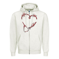Oatmeal Heather custom heart stethoscope Zipper Hoodie - MaliasSmallBusiness