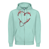 Seafoam custom heart stethoscope Zipper Hoodie - MaliasSmallBusiness