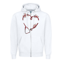 White custom heart stethoscope Zipper Hoodie - MaliasSmallBusiness