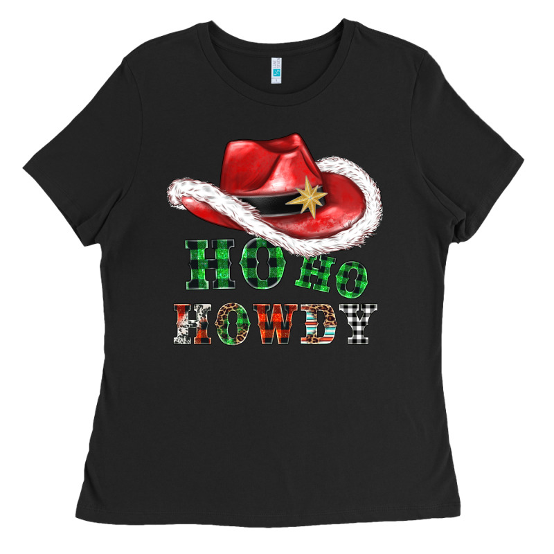 Ho Ho Howdy Christmas Hat Ladies Tee by AdoDesignShop | Teevron