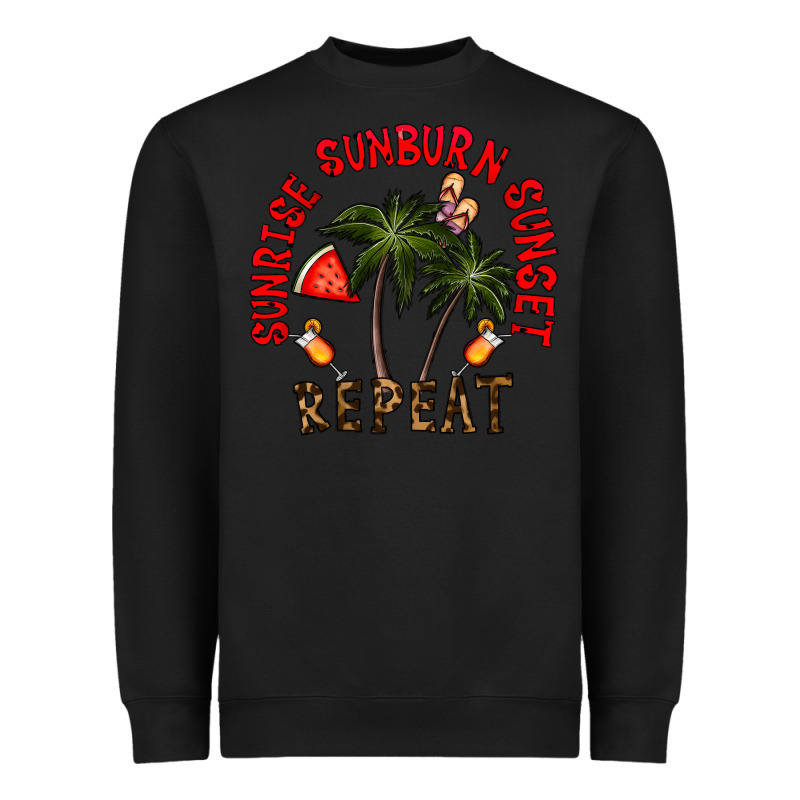 Sunrise Sunburn Sunnset Repeat Heavyweight Sweatshirt by CowhideDigitalArt | Teevron