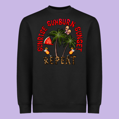 Sunrise Sunburn Sunnset Repeat Heavyweight Sweatshirt Designed By Cowhidedigitalart