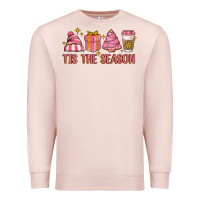 Pale Pink tis the season Premium Sweatshirt - MaliasSmallBusiness