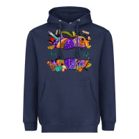 Navy halloween nurse pumpkin custom name Heavyweight Hoodie - NancyCooperArtShop