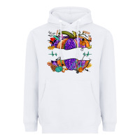 White halloween nurse pumpkin custom name Heavyweight Hoodie - NancyCooperArtShop