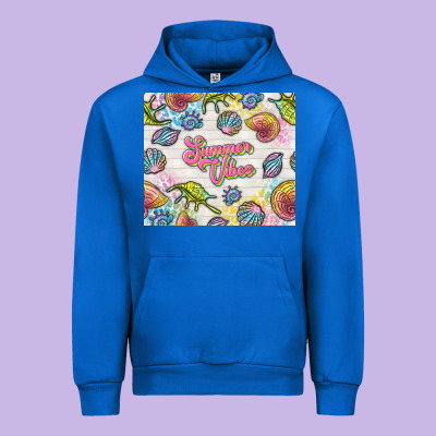 Summer Vibes With Sea Shells Urban Hoodie Designed By Tumblerdesignbyshophia