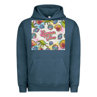 Pigment Midnight Navy summer vibes with sea shells Urban Hoodie - TumblerDesignByShophia