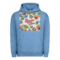 Pigment Pebble Blue summer vibes with sea shells Urban Hoodie - TumblerDesignByShophia