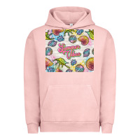 Pigment Salmon summer vibes with sea shells Urban Hoodie - TumblerDesignByShophia