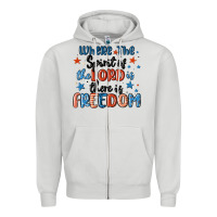 Dove Grey where the spirit of the lord is there is freedom Zipper Hoodie - MaliasSmallBusiness