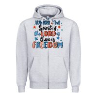 Heather Grey where the spirit of the lord is there is freedom Zipper Hoodie - MaliasSmallBusiness