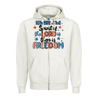 Oatmeal Heather where the spirit of the lord is there is freedom Zipper Hoodie - MaliasSmallBusiness