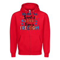 Red where the spirit of the lord is there is freedom Zipper Hoodie - MaliasSmallBusiness