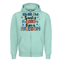 Seafoam where the spirit of the lord is there is freedom Zipper Hoodie - MaliasSmallBusiness