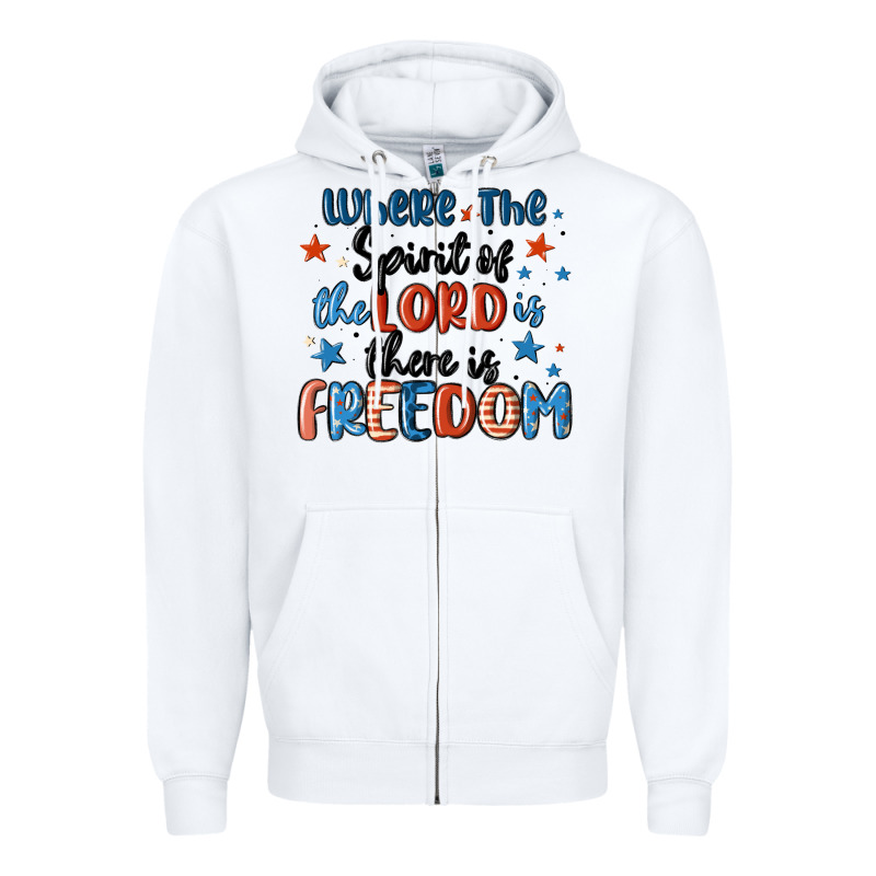 Where The Spirit Of The Lord Is There Is Freedom Zipper Hoodie by MaliasSmallBusiness | Teevron