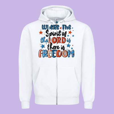 Where The Spirit Of The Lord Is There Is Freedom Zipper Hoodie Designed By Maliassmallbusiness