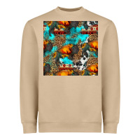 Mushroom western sunset bison and sunflowers seamless pattern Heavyweight Sweatshirt - HRA Design Shop