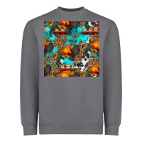 Storm western sunset bison and sunflowers seamless pattern Heavyweight Sweatshirt - HRA Design Shop
