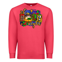Cardinal oh holy night with baby jesus for christmas Premium Sweatshirt - MaliasSmallBusiness