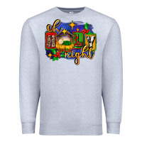 Heather Grey oh holy night with baby jesus for christmas Premium Sweatshirt - MaliasSmallBusiness