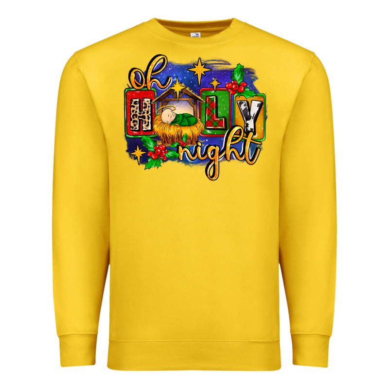 Oh Holy Night With Baby Jesus For Christmas Premium Sweatshirt by MaliasSmallBusiness | Teevron