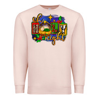 Pale Pink oh holy night with baby jesus for christmas Premium Sweatshirt - MaliasSmallBusiness