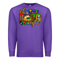 Purple oh holy night with baby jesus for christmas Premium Sweatshirt - MaliasSmallBusiness