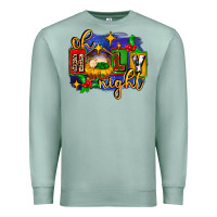 Seafoam oh holy night with baby jesus for christmas Premium Sweatshirt - MaliasSmallBusiness