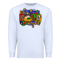 White oh holy night with baby jesus for christmas Premium Sweatshirt - MaliasSmallBusiness