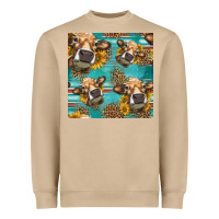 Mushroom western sunflowers cow seamless pattern Heavyweight Sweatshirt - HRA Design Shop