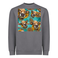 Storm western sunflowers cow seamless pattern Heavyweight Sweatshirt - HRA Design Shop