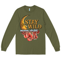 Army Green stay wild moon child Long Sleeve Tee - JahusDesignShop