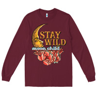 Burgundy stay wild moon child Long Sleeve Tee - JahusDesignShop