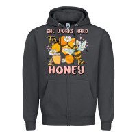 Smoke she works hard for the honey Zipper Hoodie - MaliasSmallBusiness