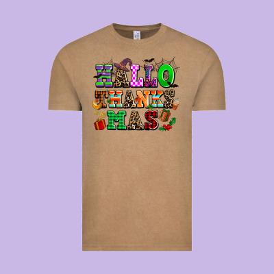 Hallothanksmas Vintage Tee Designed By Adodesignshop