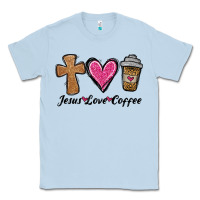 Dusty Blue jesus love coffee Classic Tee - Jasminsmagicworld