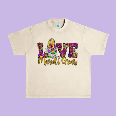 Love Mardi Gras Gnome Urban Heavy Tee Designed By Jahusdesignshop