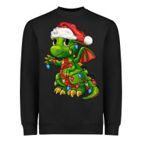 Black Christmas Cute Dragon Heavyweight Sweatshirt - FaDigitalArtStudio