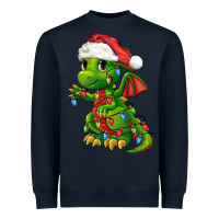 Navy Christmas Cute Dragon Heavyweight Sweatshirt - FaDigitalArtStudio