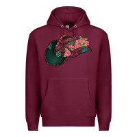 Burgundy leopard flowers cowboy hat Premium Hoodie - Jasminsmagicworld