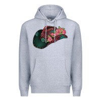 Heather Grey leopard flowers cowboy hat Premium Hoodie - Jasminsmagicworld