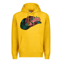 Lemon leopard flowers cowboy hat Premium Hoodie - Jasminsmagicworld