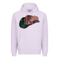 Lilac leopard flowers cowboy hat Premium Hoodie - Jasminsmagicworld