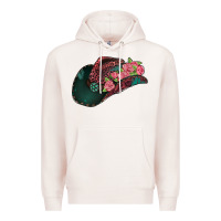 Pale Pink leopard flowers cowboy hat Premium Hoodie - Jasminsmagicworld