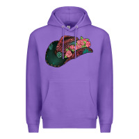 Purple leopard flowers cowboy hat Premium Hoodie - Jasminsmagicworld