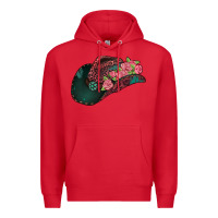 Red leopard flowers cowboy hat Premium Hoodie - Jasminsmagicworld
